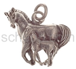 Pendant, horse with foal