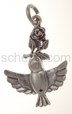 Pendant, bird with bloom