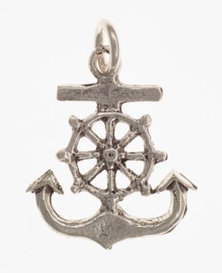 Pendant, anchor with steering wheel