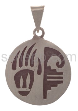 Anhnger Indianerschmuck, Brentatze und Ornament (Hopi-Style)