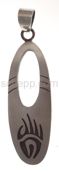 Anhänger Indianerschmuck, Bärentatze (Hopi-Style), oval
