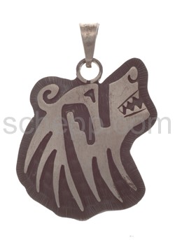 Pendant Indian jewellery, bear\s head (Hopi style)