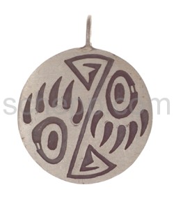 Anhnger Indianerschmuck, Brentatzen (Hopi-Style), rund