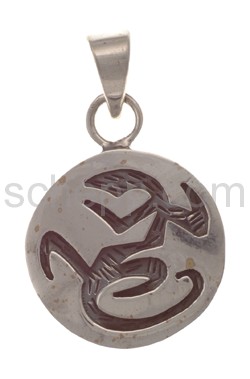 Anhnger Indianerschmuck, Eidechse (Hopi-Style), rund