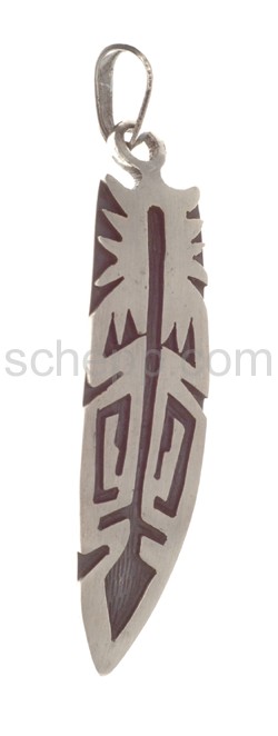 Anhnger Indianerschmuck, Feder (Hopi-Style)