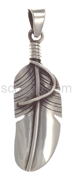 Pendant Indian jewellery, feather (Hopi style)