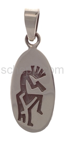 Anhnger Indianerschmuck, Kokopelli (Hopi-Style), oval