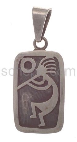 Anhnger Indianerschmuck, Kokopelli mit Sonne (Hopi-Style), ecki