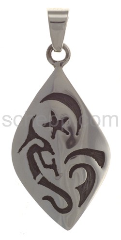 Pendant Indian jewellery, Kokopelli, star, moon (Hopi style)