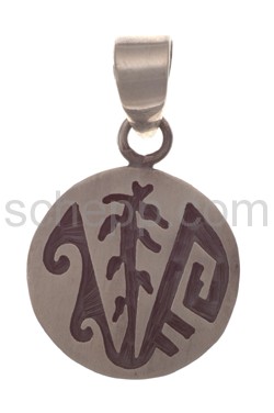 Pendant Indian jewellery, tree of life and ornaments (Hopi style