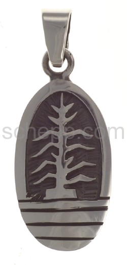 Pendant Indian jewellery, tree of life (Hopi style), oval