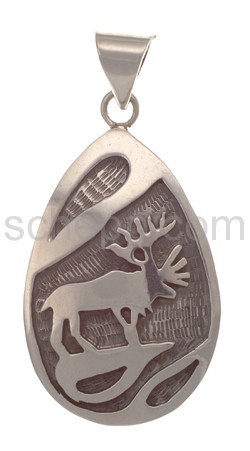 Pendant Indian jewellery, deer (Hopi style)