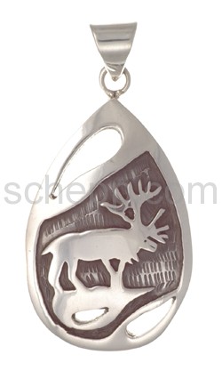 Pendant Indian jewellery, Hirsch (Hopi style)