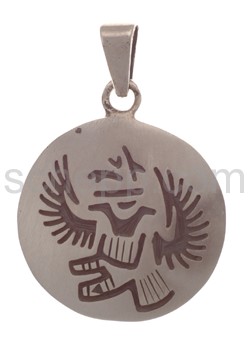 Anhnger Indianerschmuck, abstraktes Ornament (Hopi-Style), rund