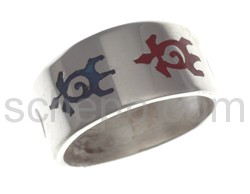 Ring with turtle motif, coloured inlay