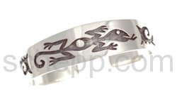 Bangle, lizard and ornaments (Hopi style)