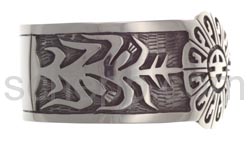 Armspange mit Sonne, Kokopelli und Lebensbaum (Hopi-Style), brei