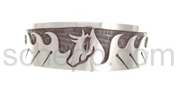 Armspange, Pferd/Mustang mit Wellen (Hopi-Style)