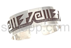 Bangle, abstract ornaments (Hopi style), wide