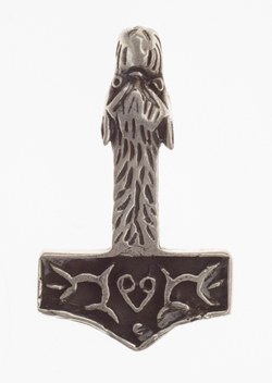 Pendant, Thor\s hammer with dogs