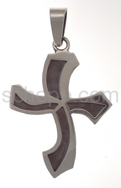 Pendant Celtic, cross, wave-shaped