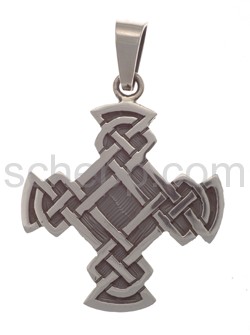 Anhänger keltisch, Kreuz mit Knotenmuster, gleichschenkelig