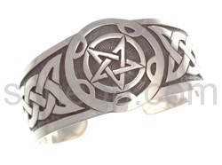 Bangle with Celtic knot design and pentagram