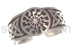 Bangle with Celtic knot design and sun motif