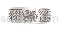 Armspange, keltischer Drache und Knotenmuster