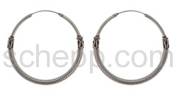 Bali hoop earrings,  3.5 cm, round