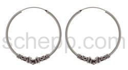 Bali hoop earrings,  3. cm, round