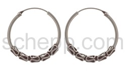 Bali hoop earrings,  2.5 cm, round