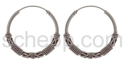 Bali hoop earrings,  2.5 cm, round