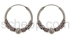 Bali hoop earrings,  2.0 cm, round