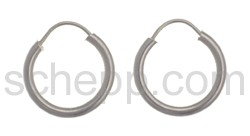 Hoop earrings,  1.3 cm, round, narrow