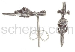 Ear studs, sword with skull