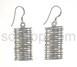 Drop earring, set with sticks