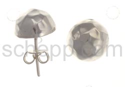 Ohrstecker Halbkugel, gehämmert