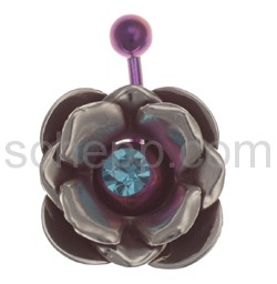 Navel shield bloom, silver casting