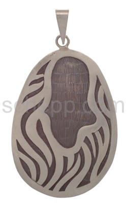 Tattoo pendant, Tribal Design, oval