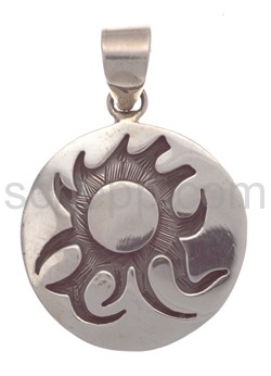 Tattoo pendant, Tribal Design, round