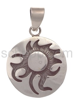 Tattoo pendant, Tribal Design, round