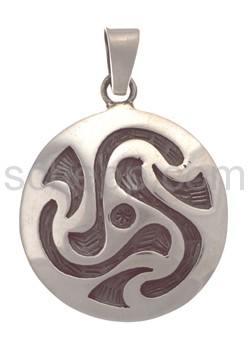 Tattoo pendant, Tribal Design, round