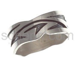 Tattoo-Ring, Tribal Design, gezackt