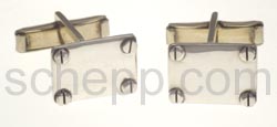 Cuff links with silver screws, rectangular