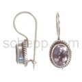 Ohrhnger, Amethyst mit Facettenschliff, oval