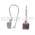 Ohrhnger, Amethyst mit Facettenschliff, rechteckig