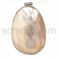 Pendant, mother-of-pearl shell with pearl enclosures, large
