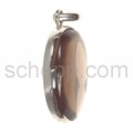 Pendant, smoky quartz, oval