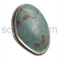 Ring with turquoise, oval, large